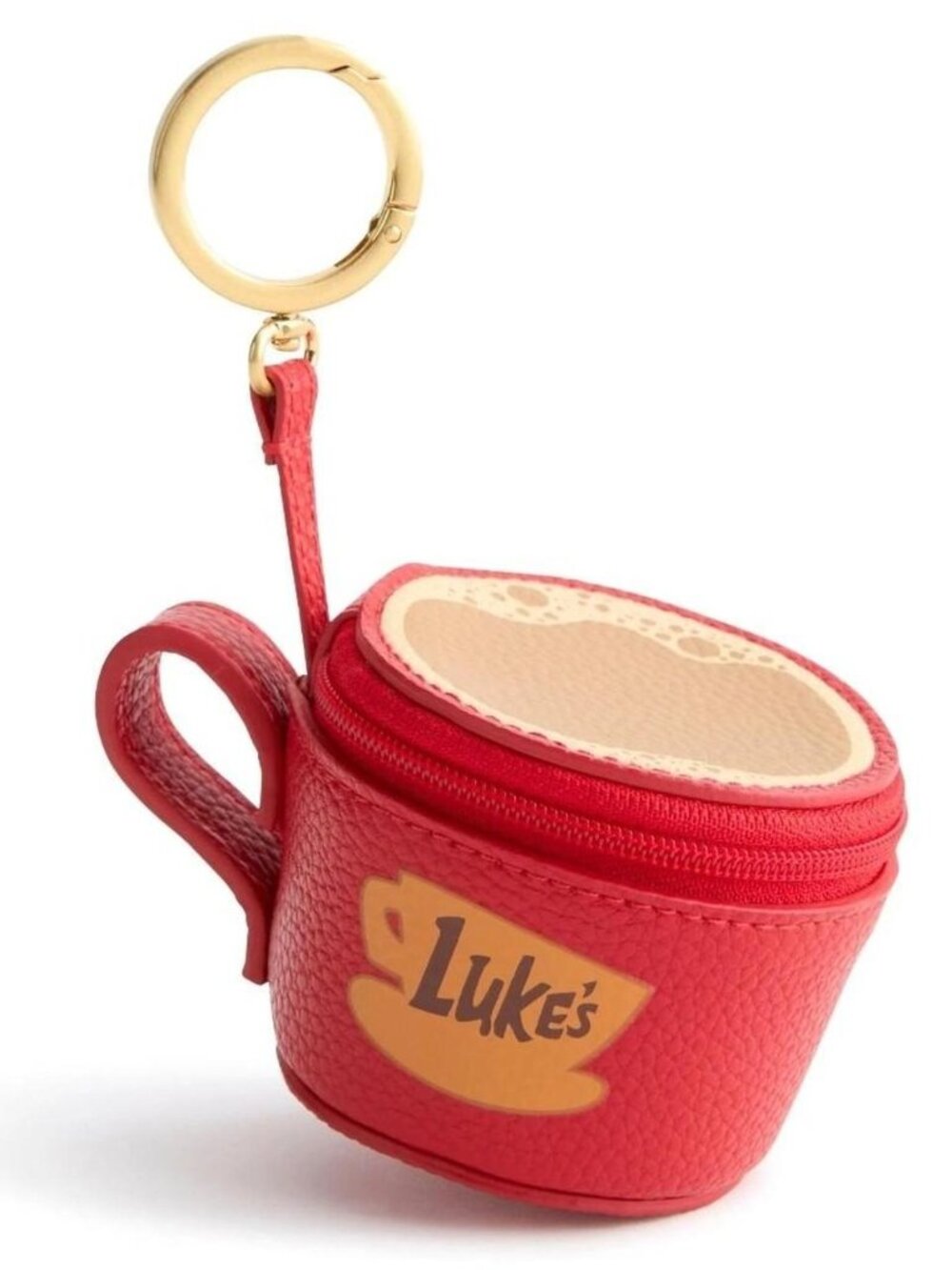 vera bradley Red Luke's coffee cup keychain with beige foam design #coffee #keyc